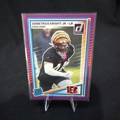 2025 Panini Donruss - Rated Rookie Demetrius Knight Jr. Purple Press Proof (RC) - Image 1 of 2