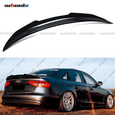 PSM Style Gloss Black Highkick Duckbill Trunk Spoiler For 2013-2016 Audi A4 B8.5 - Image 1 of 4