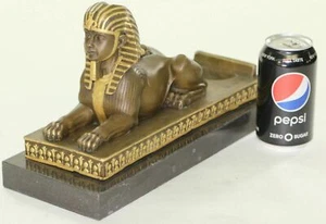 Affascinante Francese Originale Bronzo Sfinge Leone Angelo Testa Gotico Statua - Foto 1 di 12