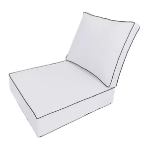 |SLIPCOVER ONLY| Outdoor Contrast Piped Deep Seat Back Pillow Cover Large AD105 - Picture 1 of 12
