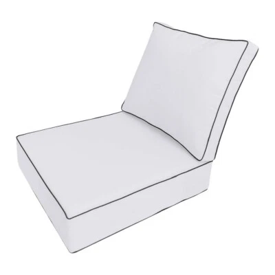 |SLIPCOVER ONLY| Outdoor Contrast Piped Deep Seat Back Pillow Cover Large AD105 - Image 1 of 4