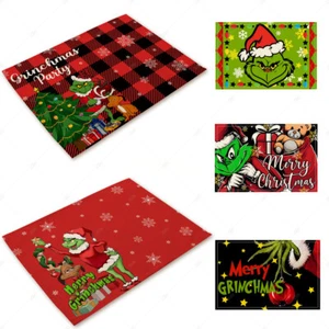 4pcs Placemats Christmas The Grin*ch Dinner Mats Dining Table Decoration Items - Picture 1 of 20