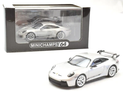 Minichamps 64 GT Silver Porsche 992 911 GT3 1:64 Scale Diecast Car 643061005 - Image 1 of 4