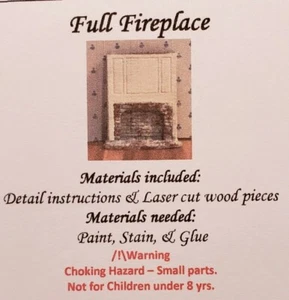 KIT de chimenea de madera y ladrillo completo escala 1:144 miniatura para casa de muñecas - Imagen 1 de 5