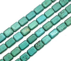 Turquoise Colored Howlite Rectangles Approx. 18x14mm 22 Pieces 16 Inch Strand - Picture 1 of 3