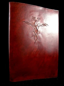 A4 Handmade Refillable Leather Journal Diary - DRAGONS - Choice of Paper - Picture 1 of 8