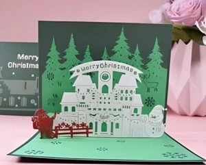 NEW! Merry Christmas Building Santa 3D Pop Up Holiday Greeting Card FAST SHIP! - Picture 1 of 1