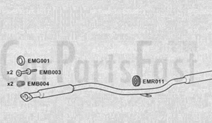 EXHA3025 Exhaust Middle Box Honda Civic Shuttle 1.4 Petrol MPV 4/1988 to 01/1991 - Picture 1 of 1