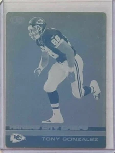 1/1 TONY GONZALEZ 2002 TARJETA DEL PACÍFICO PLACA DE IMPRESIÓN NFL KANSAS CITY CHIEFS 1 DE 1 - Imagen 1 de 2