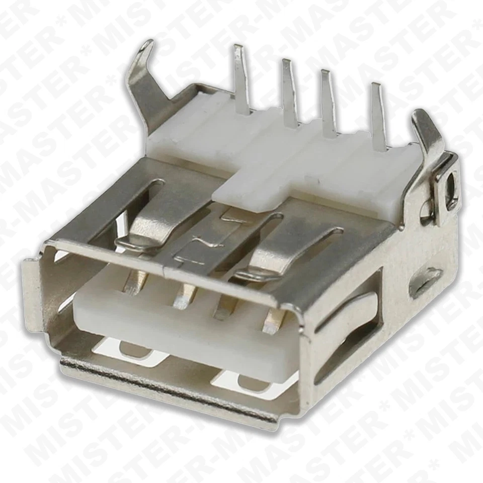 USB CONNETTORE A SALDARE USB 2.0 TIPO A FEMMINA VERTICALE  90° PCB - 2 PEZZI - Immagine 1 di 4