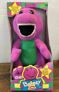 VTG 1992 Talking Barney Plush Playskool Box Purple Dinosaur Stuffed Animal PBS - Picture 1 of 24