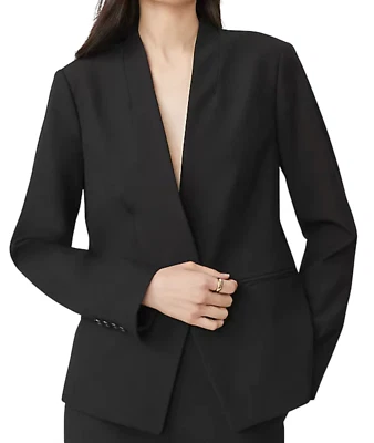 NEW ANN TAYLOR BLACK THE CUTAWAY BI-STRETCH BLAZER JACKET SZ 10 - Image 1 of 4