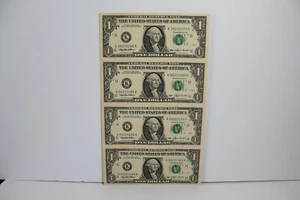 1993 $1 KB 4 Note Sheet - Picture 1 of 2