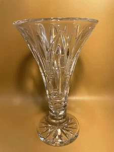 Vintage Waterford Crystal LEENANE Footed Vase 10” - Picture 1 of 9