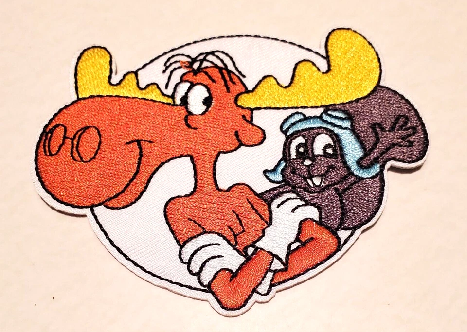 Parche bordado grande DELUXE 3,5" Rocky & Bullwinkle fundido Foto 1 de 1