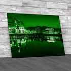 Belfast At Night Green Canvas Print Large Picture Wall Art