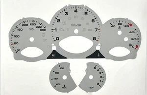 Porsche Carrera 911 (997) speedometer dials 330 km/h silver color Manual - Picture 1 of 4
