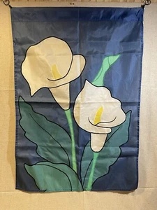 Vintage Calla Lily Large Yard Flag Garden House Banner 40" x 27" - Picture 1 of 5