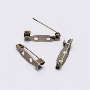 200 Multicolor Iron Pin Backs Brooch Catch Glue-On Bar Findings 20 25 30 40 45mm - Picture 1 of 14