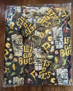 Pittsburgh Pirates MLB Erwachsene XL Hawaii Luau schwarz & gold Tiki SGA Shirt 2024 - Bild 1 von 2
