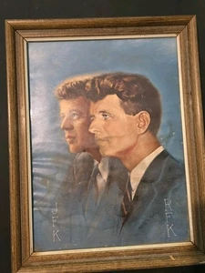 Litografía enmarcada John F. Kennedy and Brother RFK de Alton Tobey de colección - Imagen 1 de 6