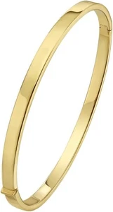 Floreo 14k Yellow Gold 4mm Solid Shiny Polish Classic Bangle Bracelet 7.25 Inch - Picture 1 of 3