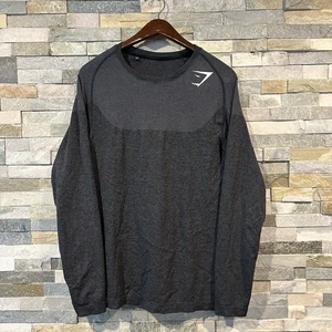 RARE OG Gymshark Phantom Seamless Shirt David Laid Medium Grey Longsleeve - Picture 1 of 5