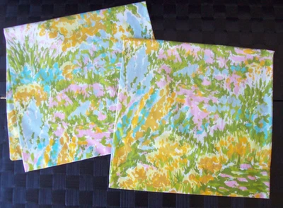 VTG Fieldcrest Perfection King Pillowcases (2)~Impressionist Floral~Poly/Cotton - Image 1 of 4
