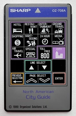 Sharp OZ-708A «North American City Guide» card for OZ/IQ electronic organizer - Bild 1 von 3