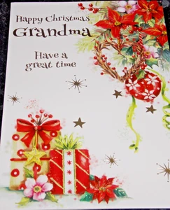 Feliz Navidad Abuela, Tarjeta de Navidad. (R21). - Imagen 1 de 3