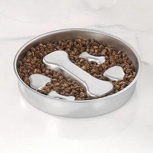Stainless Steel Slow Feed Dog Cat Bowl Stop Bloat Preventing Choking Dog Bowl - Picture 1 of 10