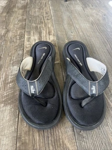Nike Comfort Footbed Sandals Womens Size 8 Black Flip Flops Slides Casual Beach - Picture 1 of 6