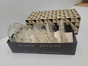 Set 6 sottobicchieri ancoraggio vintage vetro trasparente pretagliato scatola originale - Foto 1 di 13