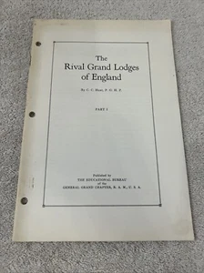 The Rival Grand Lodges of England Part I C C Hunt Masonic Freemasonry Booklet - Picture 1 of 7