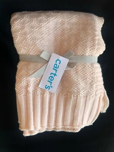 Carter’s Pink Textured Knit Baby Blanket 40" x 30" - Picture 1 of 3