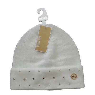 Michael Kors Gorro Blanco Tachonado Otoño/Invierno Acogedor Moda Nuevo con Etiquetas  Foto 1 de 4