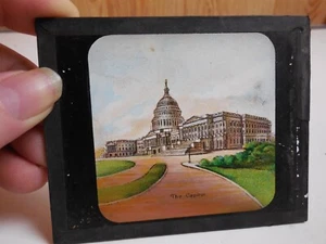 S4 Antique Magic Lantern Glass Slide Photo Washington's Home Mount Vernon VA Vtg - Picture 1 of 1