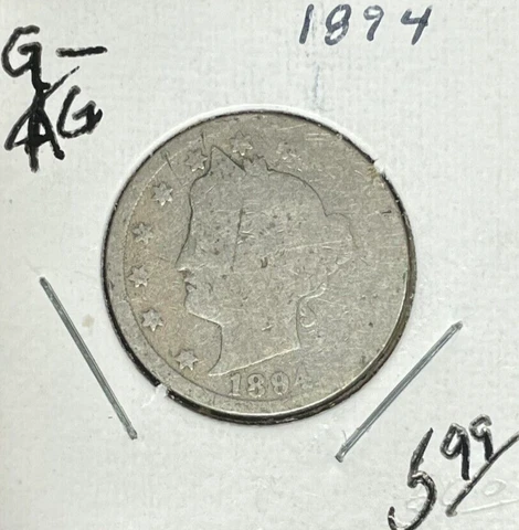 1894 LIBERTY V NICKEL ~ G/AG ~NICE COIN~ Cover