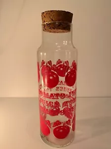 Vintage Glass Canister Tomato Juice Decanter Boho Country Retro Cork Lid Kitschy - Picture 1 of 6