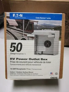 EATON 50 AMP RV POWER OUTLET BOX  14-50R RECEPTACLE OUTDOOR SURFACE MOUNT #CHU1S - Picture 1 of 1