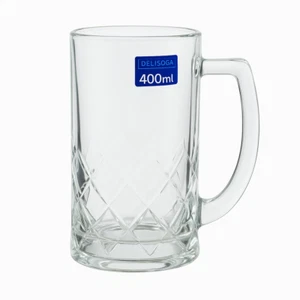 6 tazas de vidrio transparente grandes 400 ml café capuchino latte tazas de té con mango - Imagen 1 de 3