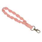 Wrist Lanyard for Keys Braided Twisted Keyring Hand Wrist Lanyards, Light Pink
