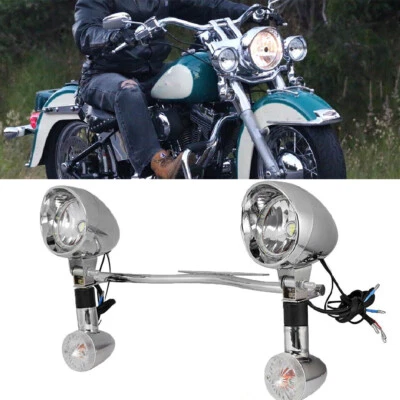 Passing Spot Fog Turn Signals Lights Bar For Honda VTX 1300 C R S RETRO Cruiser - Image 1 of 4
