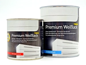 Premium Weißlack Decklack Lack wasserbasiert strapazierfähig für Holz Metall PVC - Bild 1 von 7