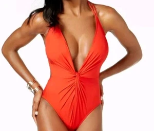 Nuevo con etiquetas Traje de baño descarado Kenneth Cole para mujer talla L rojo 1 pieza control abdomen - Imagen 1 de 9