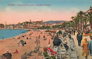 Postcard France Cannes The Esplanade of the Allies and Mount Chevaliar - Imagen 1 de 2