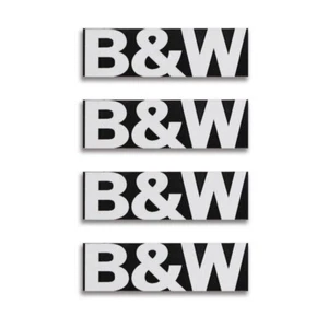 B&W Speaker Logo Badge Custom Made THICK Aluminum 38mm(1.49")X11mm(0.43") - Picture 1 of 9