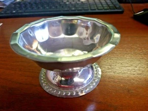 (ONE) 5 oz STAINLESS STEEL FOOTED ICE CREAM SHERBET DESSERT 2" BOWL BEVEL LIP - Picture 1 of 5