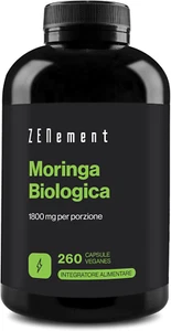 Moringa Certificata E Biologica - 1800Mg per Dose - 180 Moringa Capsule Vegan - - Foto 1 di 12