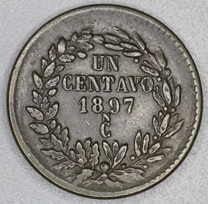 1897 Cn Mexico Centavo - Small N - Better Grade Early Copper - Lot 200a - Picture 1 of 2